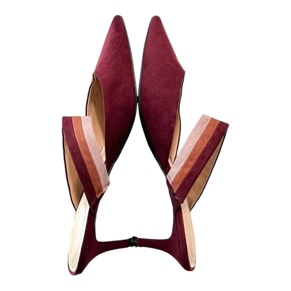 Bandolino Women's Red Marelli Pointed Toe Kitten Heel‎ Mule Size 9.5 - Picture 8 of 9